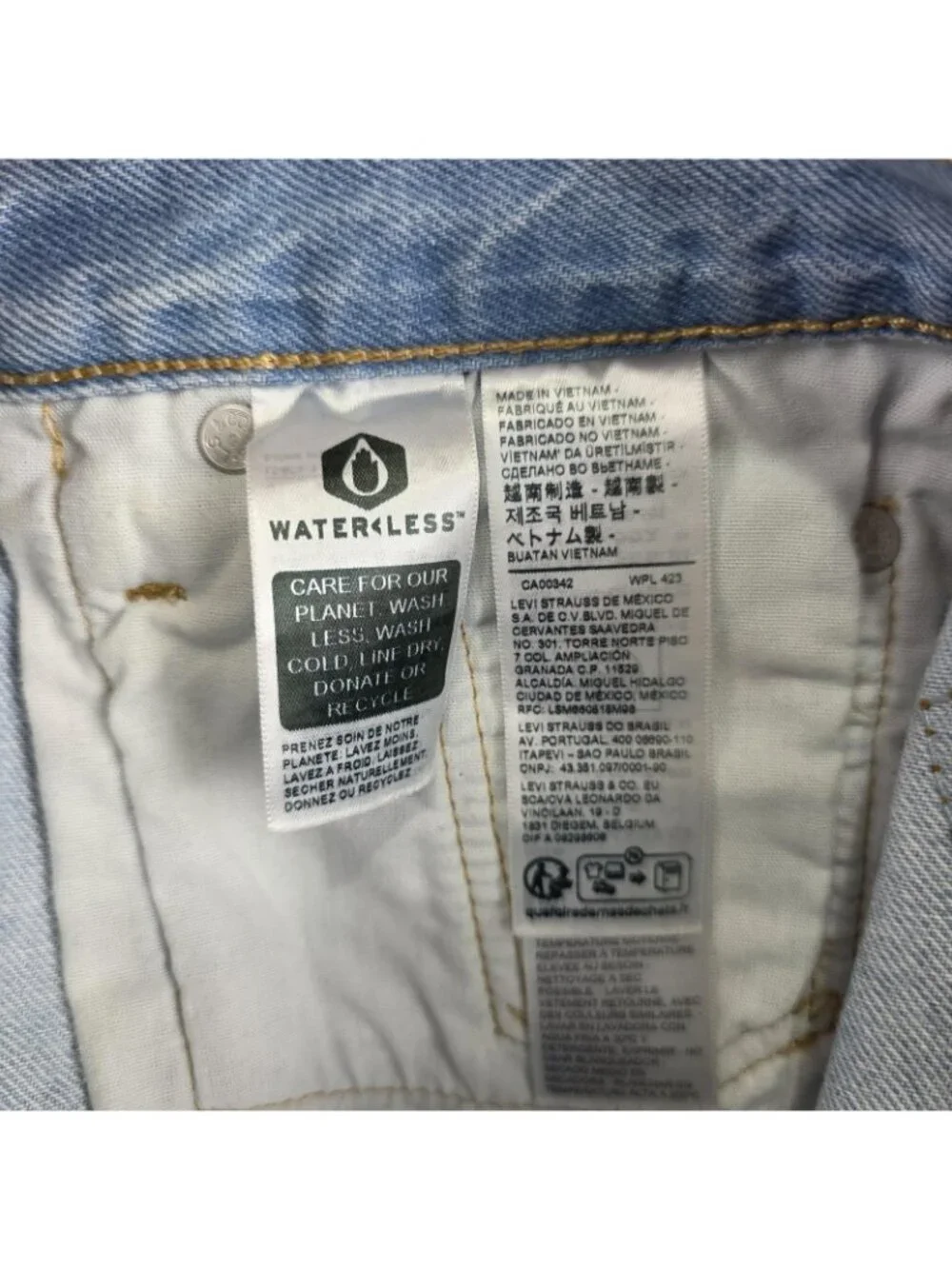 Levis 501 Cut Off Shorts Womens W24 High Rise Button Fly Distressed Frayed Denim